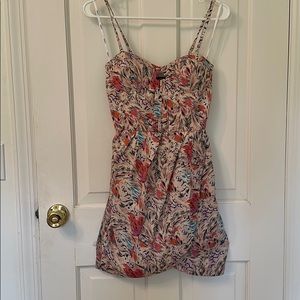 Spaghetti strap multicolored mini dress